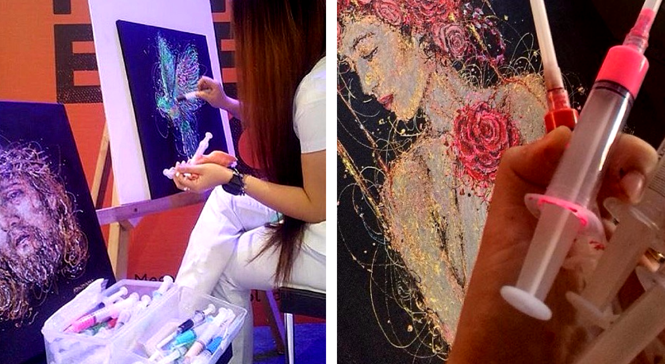 Filipina Nurse Creates Breathtaking Paintings Using Medical Syringes
