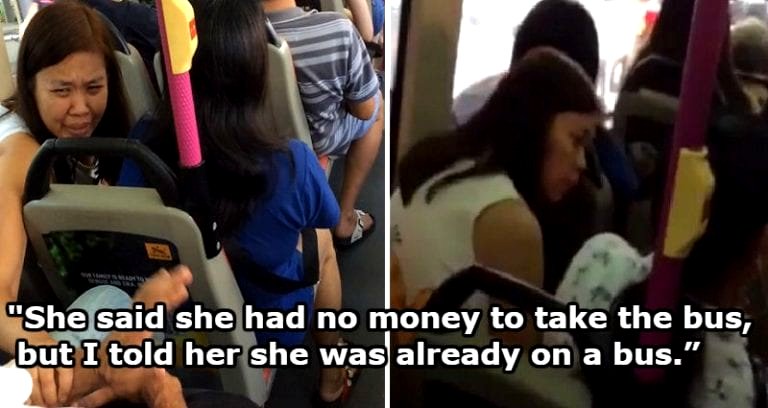 Bus Passengers in Singapore Shocked After Woman Cries and Illegally Begs for Money