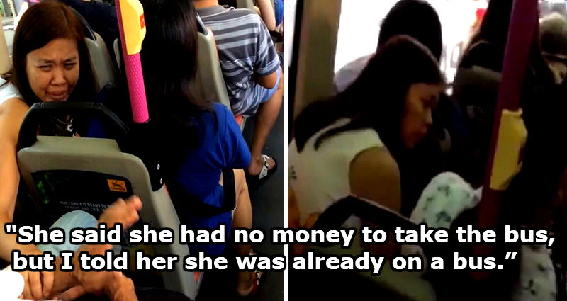 Bus Passengers in Singapore Shocked After Woman Cries and Illegally Begs for Money