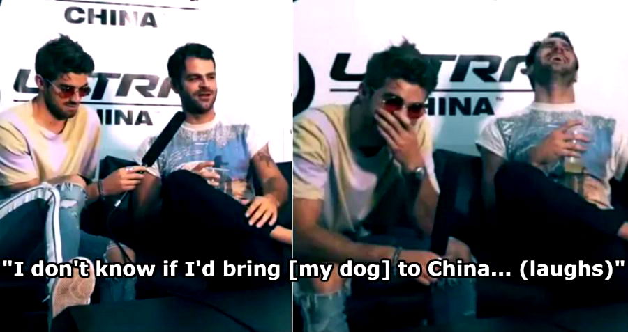 The Chainsmokers Just Laughed Over a Racist Joke About Eating Dogs in China