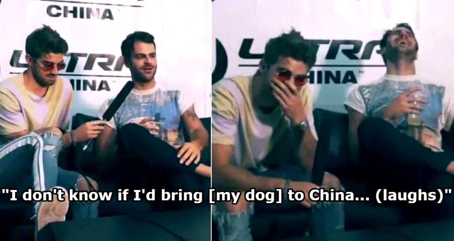 The Chainsmokers Just Laughed Over a Racist Joke About Eating Dogs in China