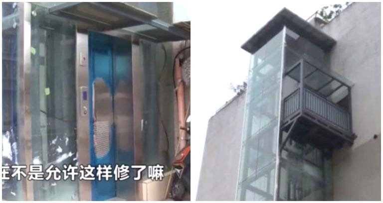 Man Builds Private Elevator to Apartment in China to Stop Complaining Son-in-Law