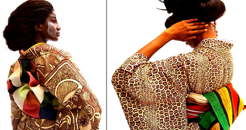 African Artist and Japanese Designer Create Stunning Kimonos By Mixing Cultures