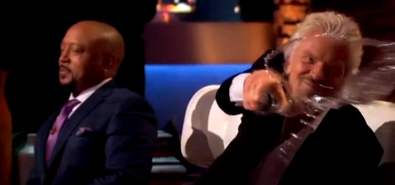 Mark Cuban, Richard Branson throw water at each other on 'Shark Tank