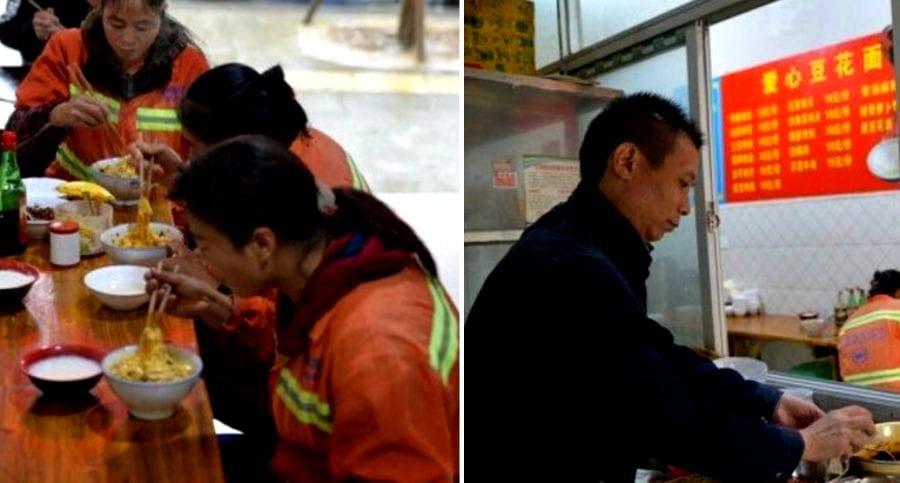 Restaurant in China Offers Free Food to Street Sweepers, Soldiers and the Elderly