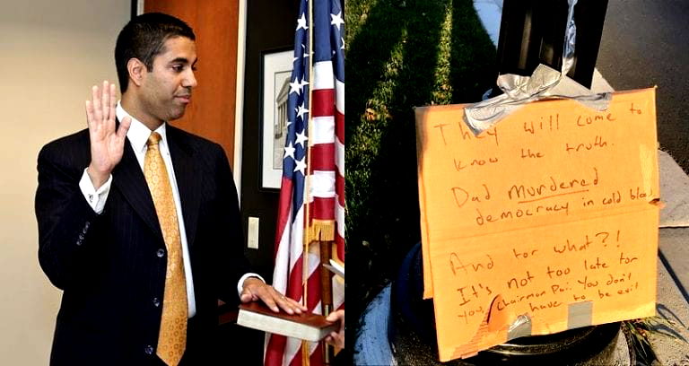 FCC Chairman Ajit Pai Begs Net Neutrality ‘Activists’ to Stop Harassing his Wife and Kids