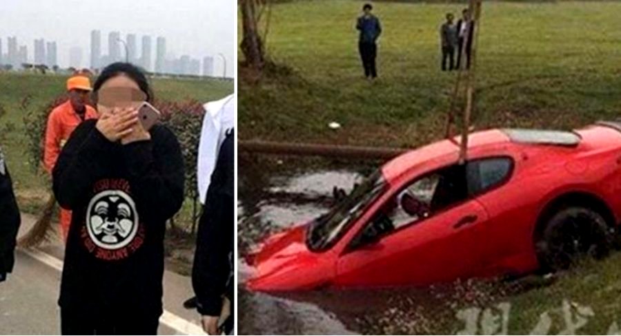 Woman Drives $300,000 Maserati Into Pond After Texting on WeChat