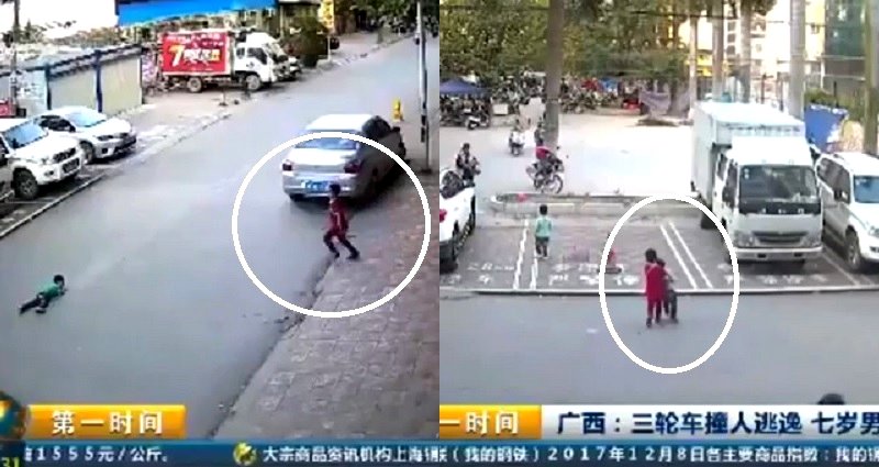 Adults Do Nothing As Little Boy Saves Friend After Hit-and-Run in China