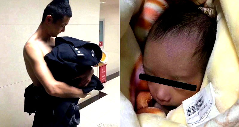 Chinese Policeman Endures Freezing Cold to Save Abandoned Baby Found in Park