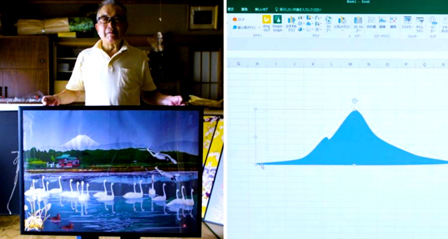 Elderly Japanese Man Creates Beautiful Works Of Art Using Only Microsoft Excel