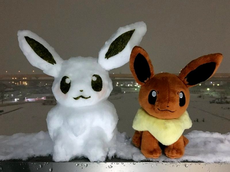 pokemon japanese snow sculptures