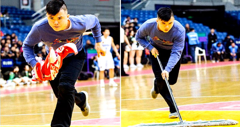 He Became a Star in China as a Basketball Court Floor Cleaner