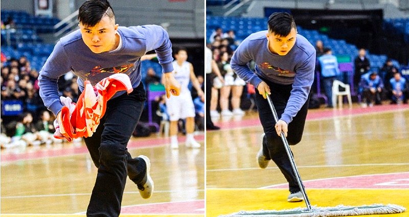 He Became a Star in China as a Basketball Court Floor Cleaner