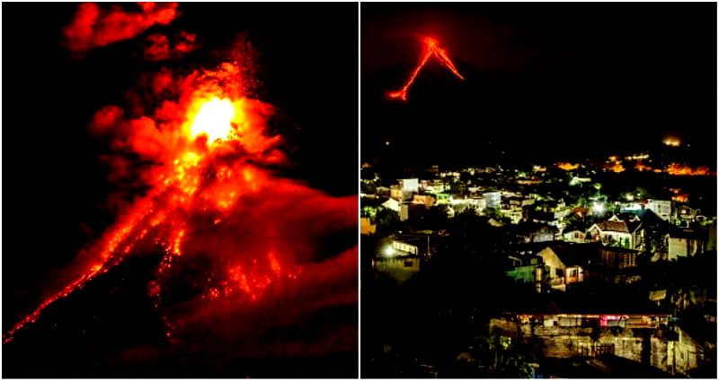 Amazing Timelapse Shows Erupting Mount Mayon Volcano in the Philippines at Night