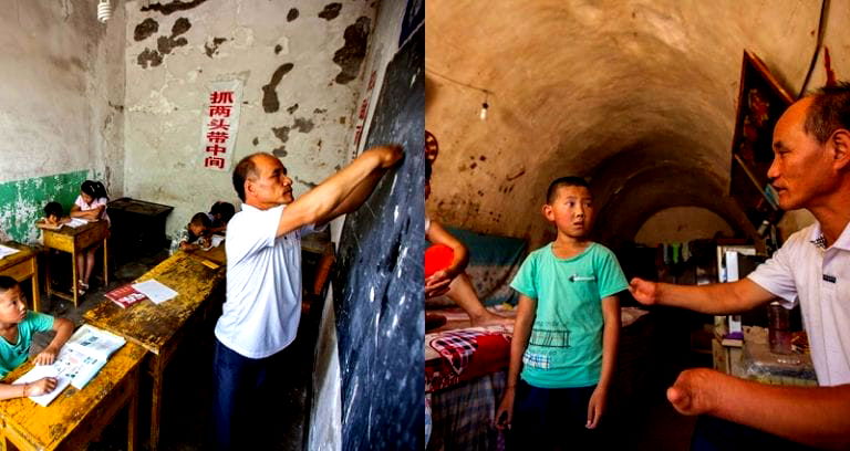 Chinese Teacher With No Fingers or Toes Dedicates His Life to Teaching Left-Behind Children