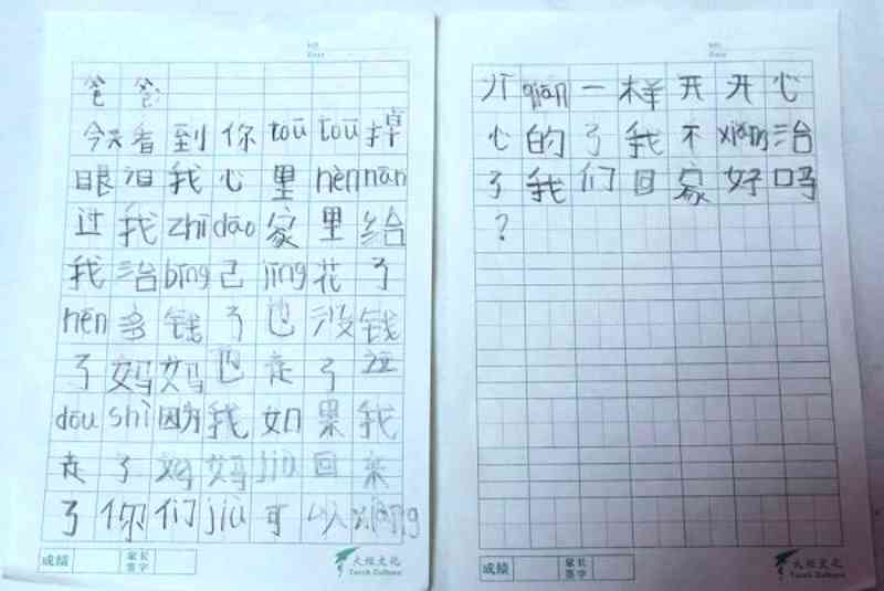 7-year-old chinese girl's heartbreaking letter