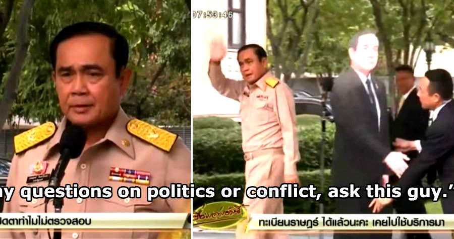 Thailand’s Prime Minister Trolls Reporters By Leaving Cutout of Himself to Answer Questions