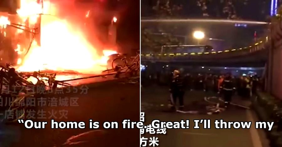 Boy in China Finds Perfect Excuse to Ditch Homework as He Watches His Home Burn Down