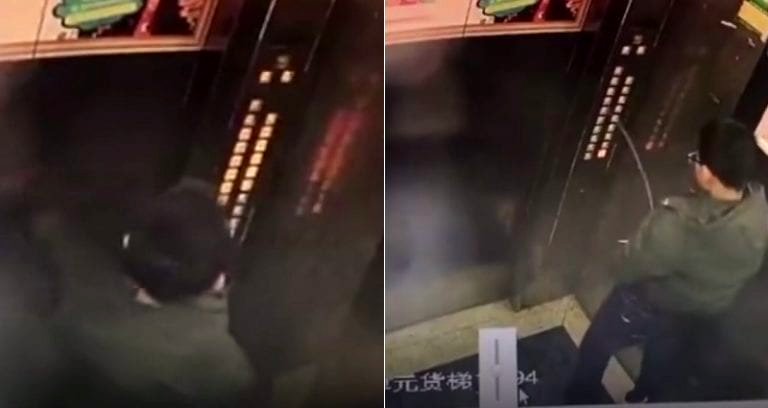 Evil Kid Pees On Elevator Buttons, Gets Hit With Instant Karma