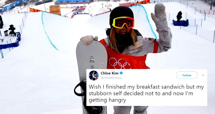 Chloe Kim Tweets About Being Hangry, Then Wins Her First Olympic Gold Medal