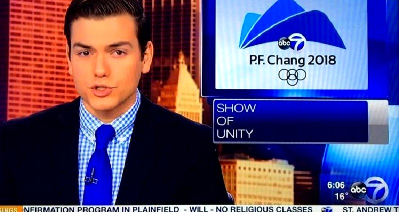 Chicago News Station Thinks the 2018 Winter Olympics is Happening at P.F. Chang’s
