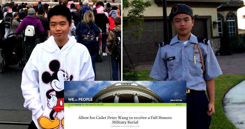 White House Petition Demands Cadet Peter Wang Receive a Full Honors Military Burial