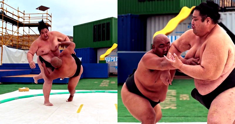 970 Pounds of Sumo Wrestlers Jiggle After Colliding in Super Slow-Mo