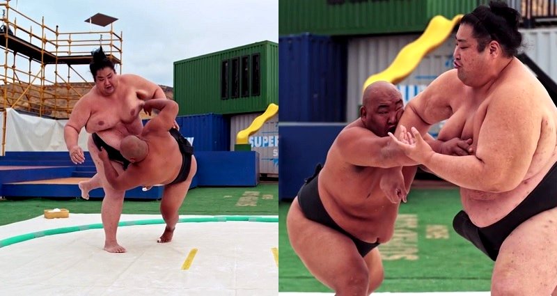 970 Pounds of Sumo Wrestlers Jiggle After Colliding in Super Slow-Mo