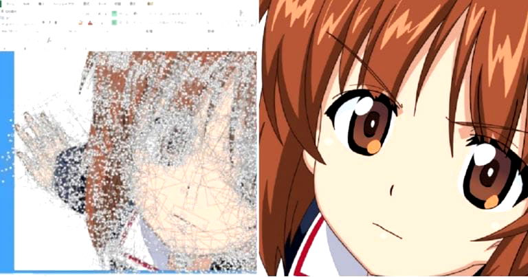 He Uses Microsoft Excel to Create Amazing Anime Art