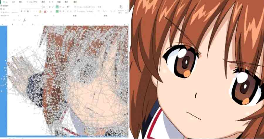 He Uses Microsoft Excel to Create Amazing Anime Art