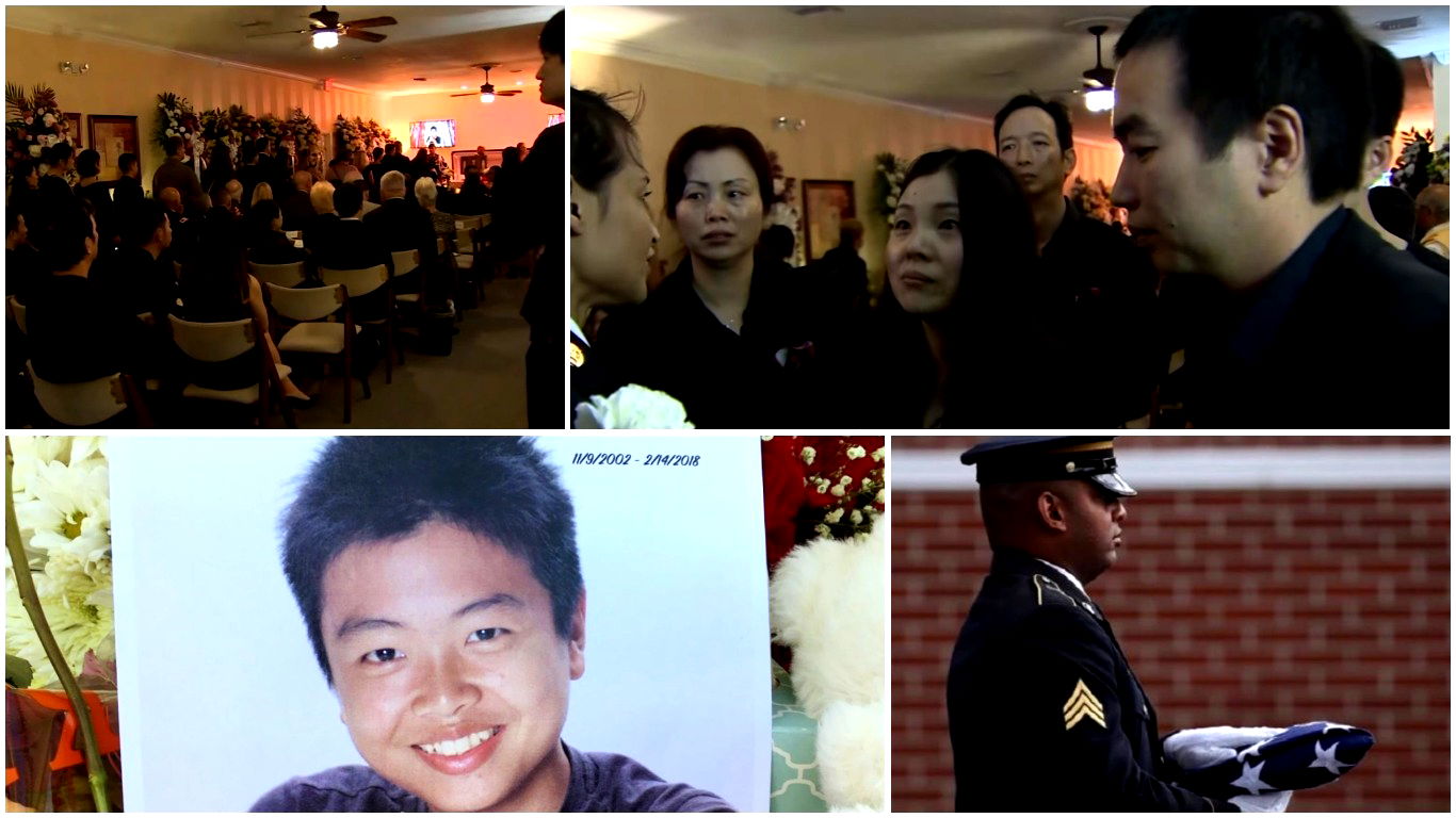 Heartbroken Mother Watches as Her Hero Son Peter Wang is Laid To Rest