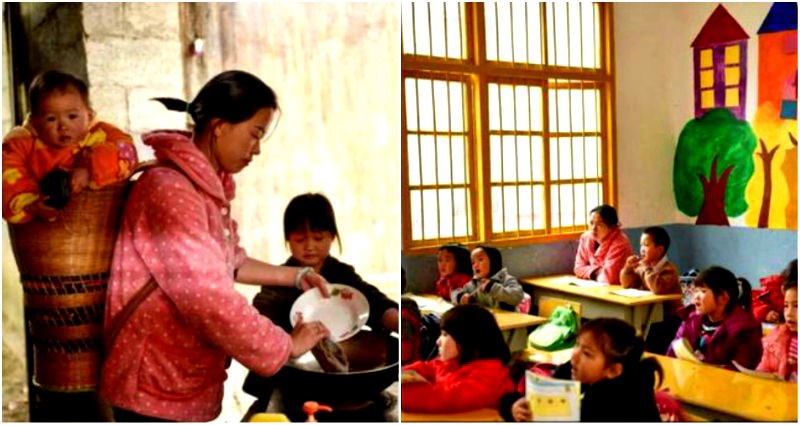 Chinese Mother Who Never Went to School Enrolls in Kindergarten With Her Daughter