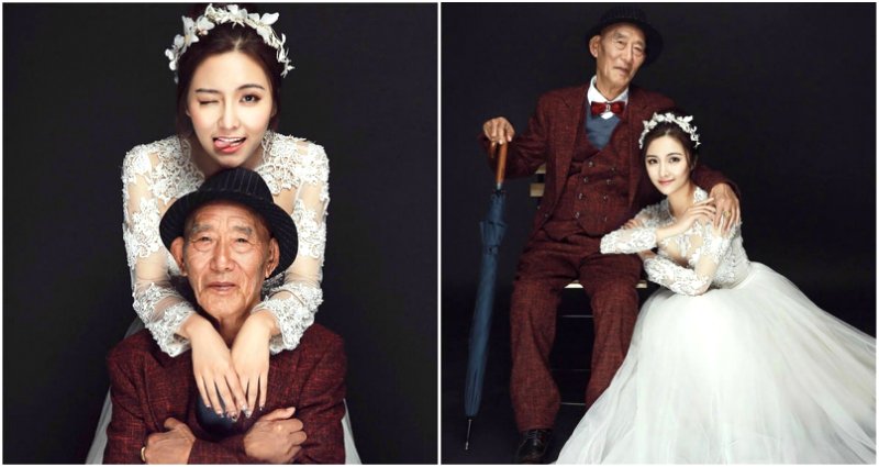 Single Woman Takes Beautiful ‘Wedding’ Photos With Her Sick Grandfather Before It’s Too Late