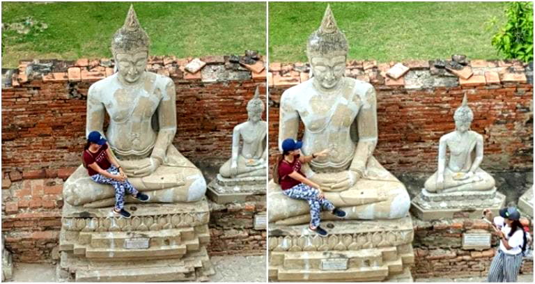 Tourist Sparks Fury After Sitting on Sacred Buddha Statue in Thailand