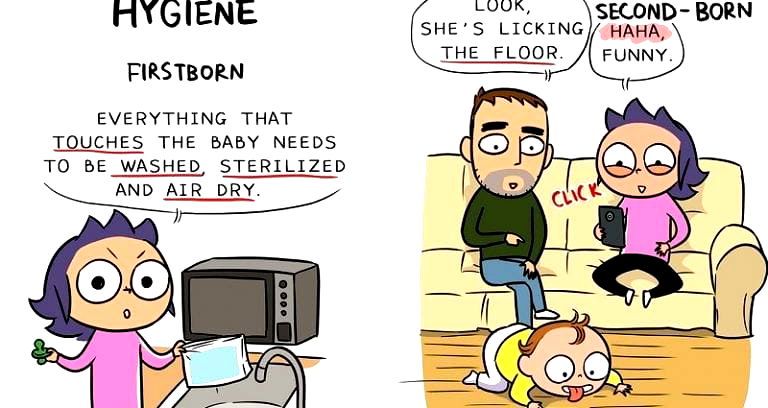 Chinese Mom Creates Honest Comics About Her First Child vs. Second Child