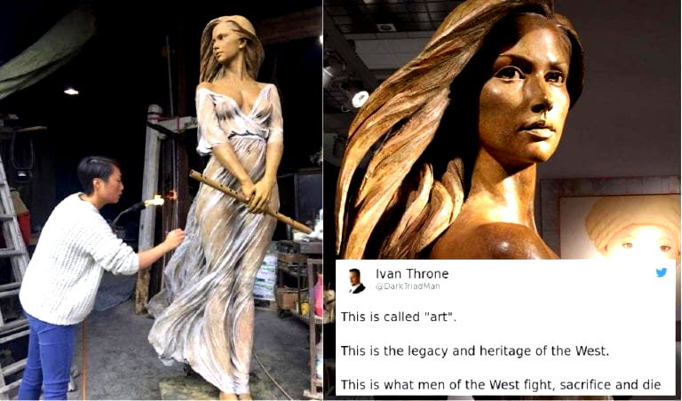 Alt-Right Bro Praises ‘Western’ Sculpture, Gets Destroyed When it’s Actually By an Asian Artist