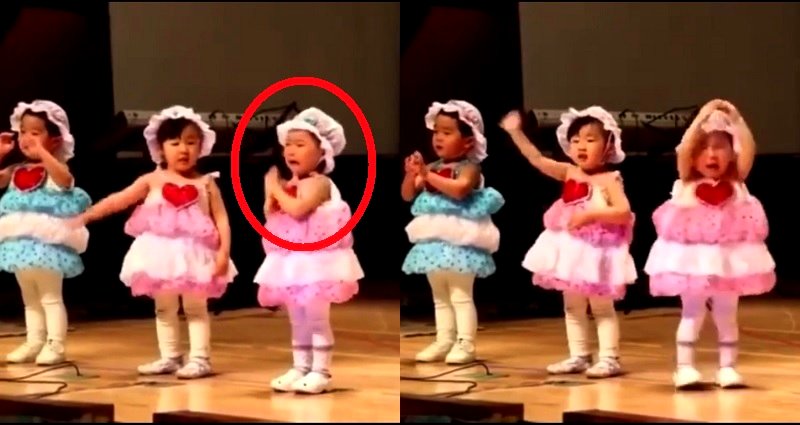Adorable Little Girl in China Sobs as She Dances for Kindergarten Show