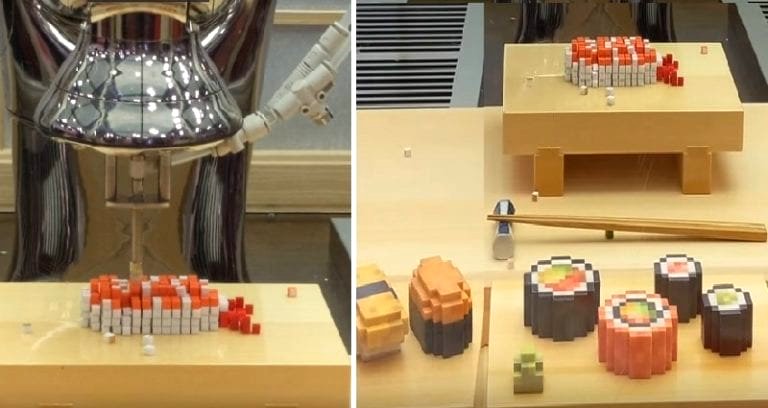 Japanese Robot 3D-Prints Edible 8-Bit Sushi