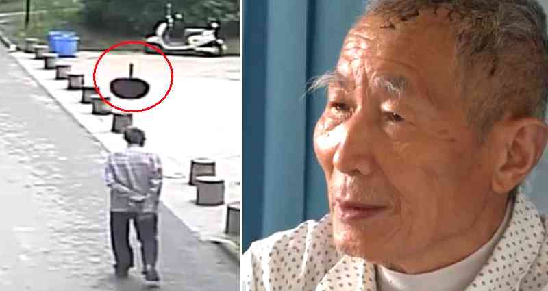 Wok Falls Off a Building, Hits Elderly Man on His Head