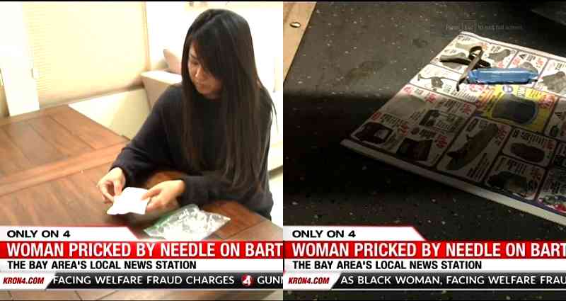 Horrifying: Woman Gets Pierced by Unknown Needle While Riding SF BART