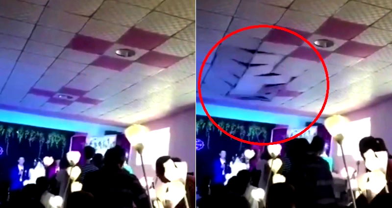 Bride in China Tosses Bouquet, Literally Brings the House Down