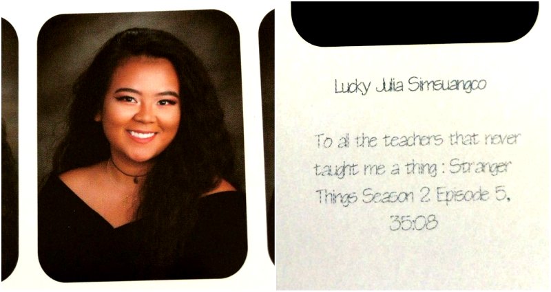 Filipina American Teen Uses the Best ‘Stranger Things’ Quote in Her Yearbook Photo