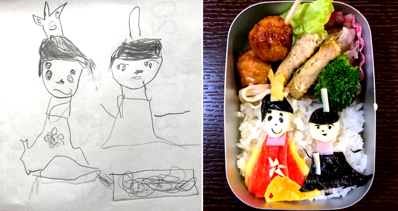 Japanese Comedian Dad Brings Daughter’s Drawings to Life Through Bento Lunchboxes