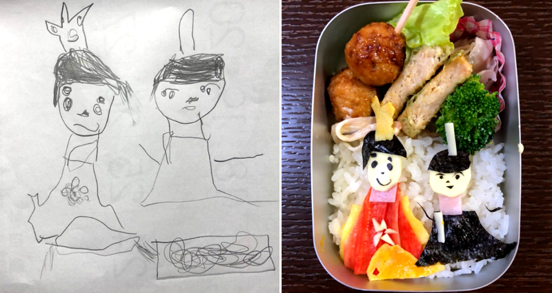 Japanese Comedian Dad Brings Daughter’s Drawings to Life Through Bento Lunchboxes