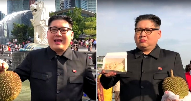 Fake Kim Jong Un Eats Durian in Singapore While Waiting For ‘Peace Summit’ With ‘Trump’