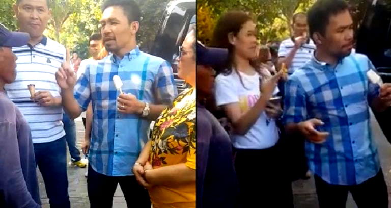 Manny Pacquiao Gives Random Ice Cream Vendor $600, a House, and a Job