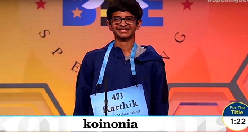 Indian-American Student Wins National Spelling Bee With The Word ‘Koinonia’