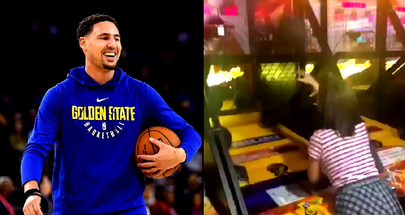 Chinese Woman Destroys Warriors’ Klay Thompson at Arcade Basketball Game