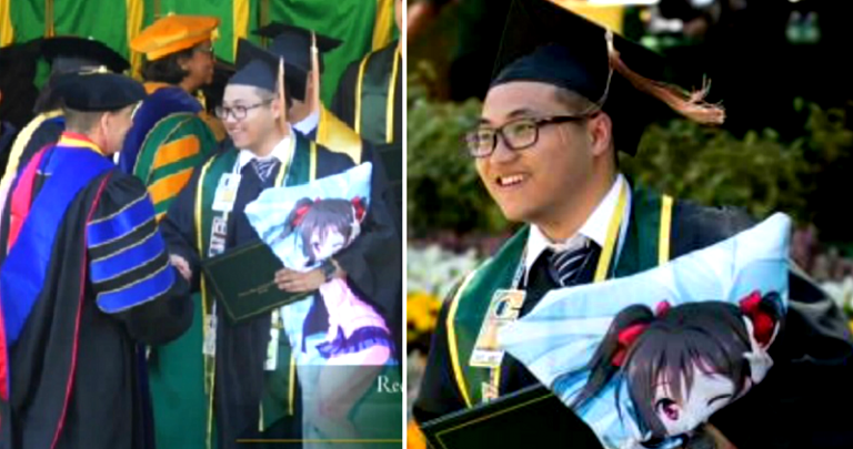 California Student Brings His ‘Waifu’ Along to Accept Diploma During Graduation