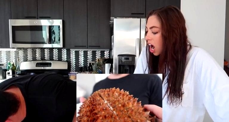 American Couple Tries to Eat Durian Only to Realize It Was Actually Rotten